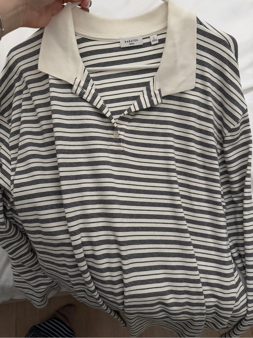 Aritzia Babaton Interlock Cotton Eton Polo